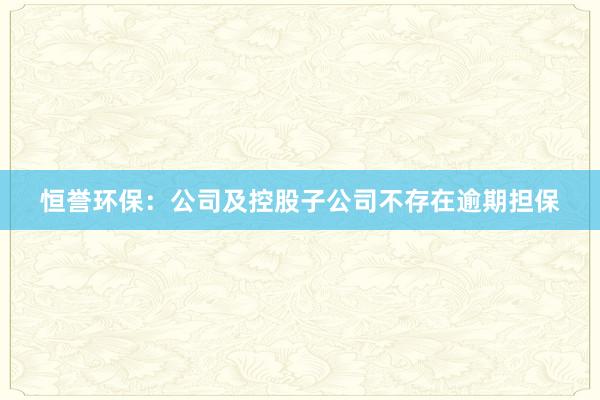 恒誉环保：公司及控股子公司不存在逾期担保