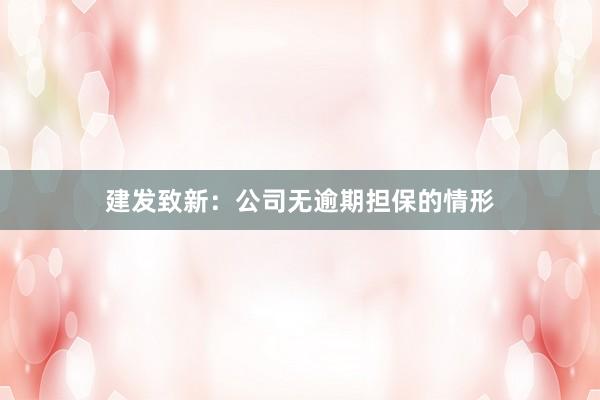 建发致新：公司无逾期担保的情形