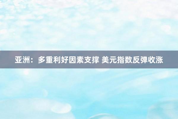 亚洲：多重利好因素支撑 美元指数反弹收涨