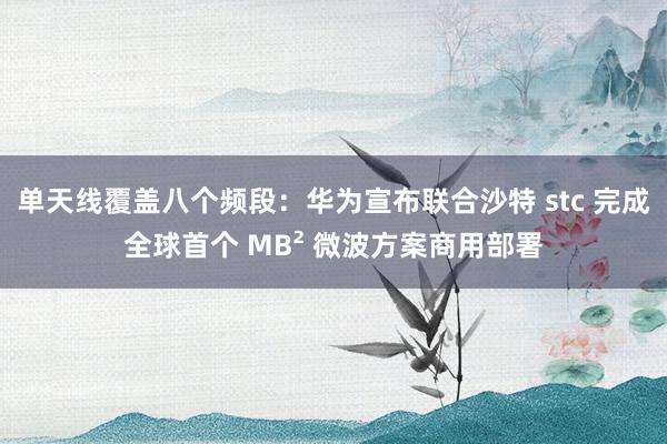单天线覆盖八个频段：华为宣布联合沙特 stc 完成全球首个 MB² 微波方案商用部署