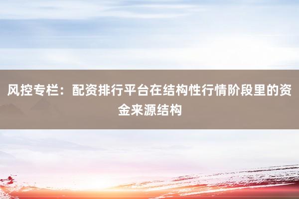 风控专栏：配资排行平台在结构性行情阶段里的资金来源结构