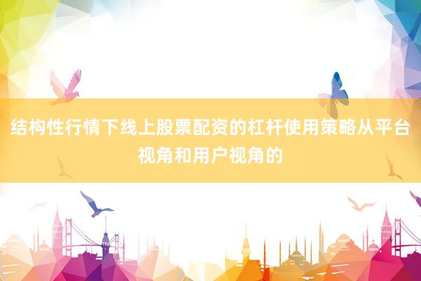 结构性行情下线上股票配资的杠杆使用策略从平台视角和用户视角的