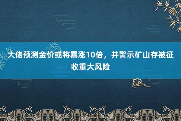 大佬预测金价或将暴涨10倍，并警示矿山存被征收重大风险