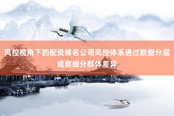 风控视角下的配资排名公司风控体系通过数据分层观察细分群体差异