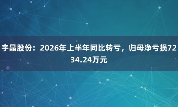 宇晶股份：2026年上半年同比转亏，归母净亏损7234.24万元