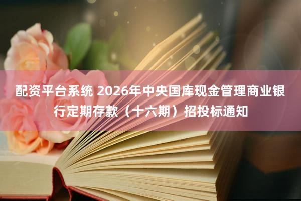 配资平台系统 2026年中央国库现金管理商业银行定期存款（十六期）招投标通知